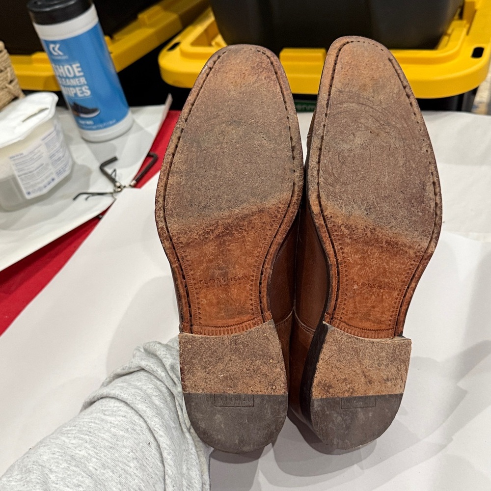 Florsheim Brown Double Monk Strap Leather Shoes - Picture 7 of 7